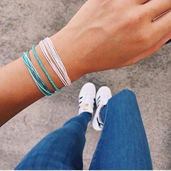 Pura Vida Bundle of 6 Wax Coated String Bracelets Adjustable Sizing Costa Rica - Picture 2 of 12